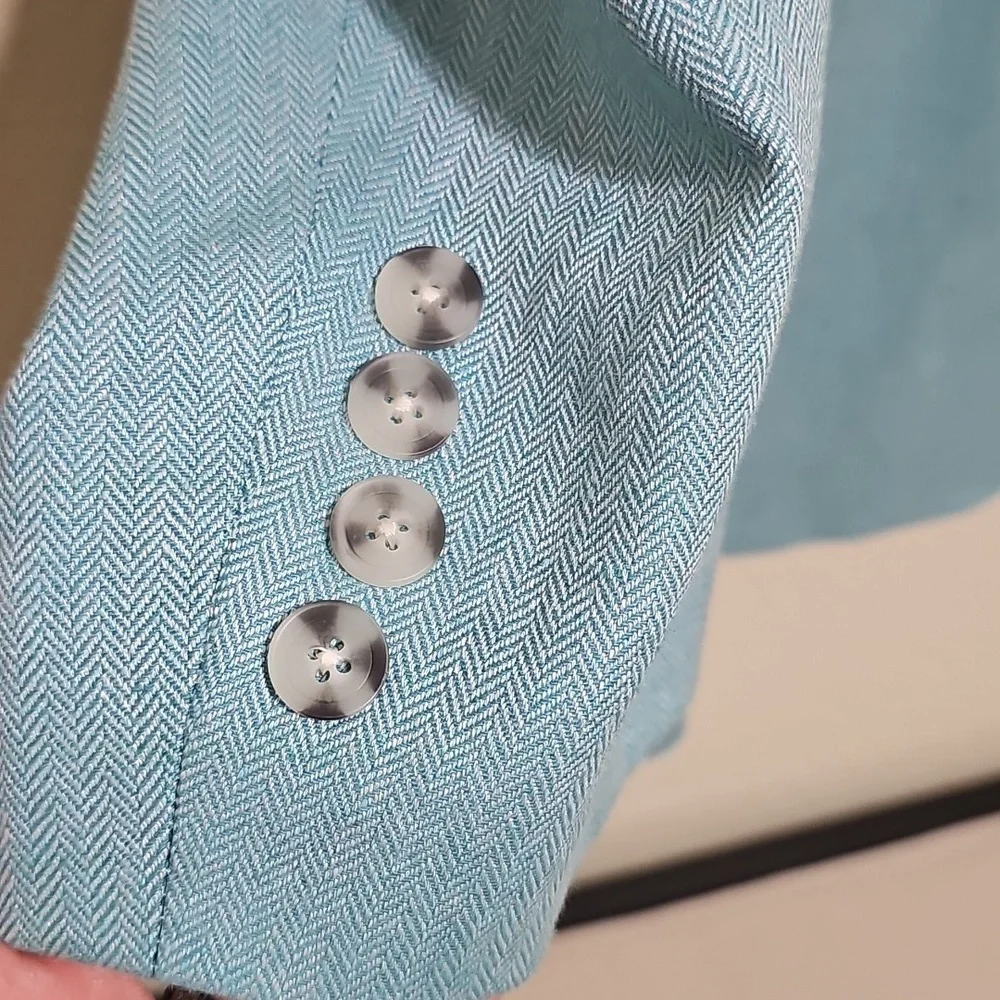 Alan Flusser Blue Linen Blazer